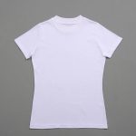 Kadin Dik Yaka Kisa Kol T Shirt Beyaz 3