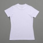 Kadin Dik Yaka Kisa Kol T Shirt Beyaz 4