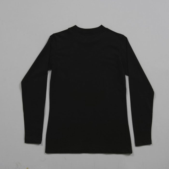 Kadin Dik Yaka Uzun Kol T Shirt Siyah 4 1