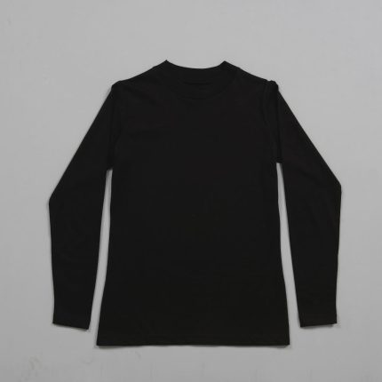 Kadin Dik Yaka Uzun Kol T Shirt Siyah 5 1